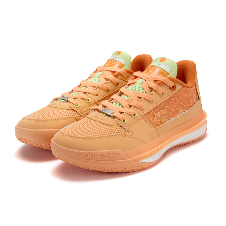 361° Abrasion Resistant, Slip Resistant, Cushioned, Breathable Low top Basketball Shoes Men’s Orange Green