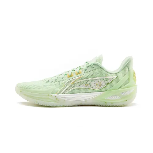 LiNing Li Ning Blade 6V2 Moli Super Technology Lightweight, flexible and stable support package Shock-absorbing, wear-resistant and rebound grip Professional competition Non-slip breathable and anti-torsion Low-top basketball shoes Uniform for men and women Light gauze green