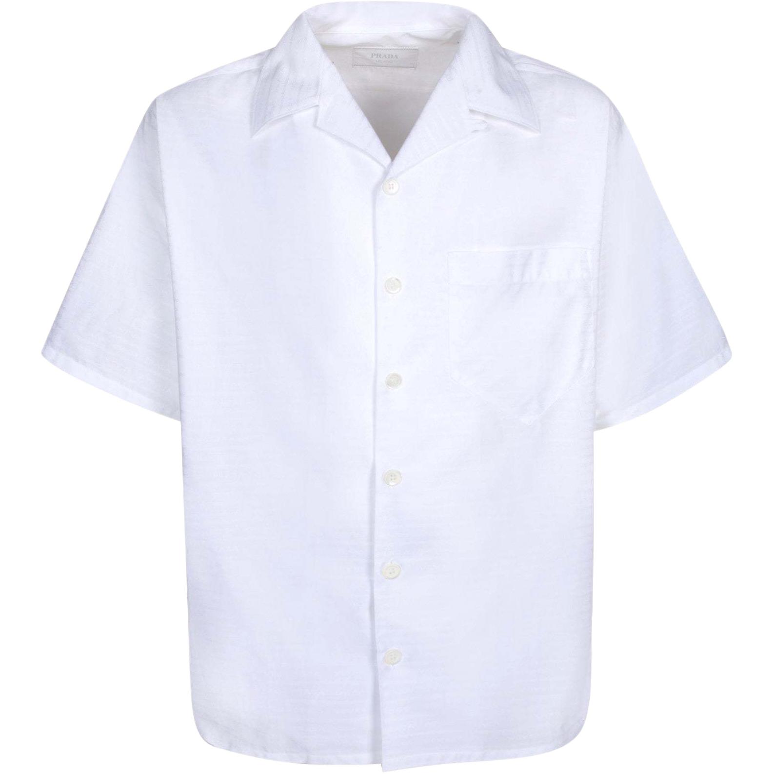 Мужская рубашка Prada Short Sleeve Shirt (белая)