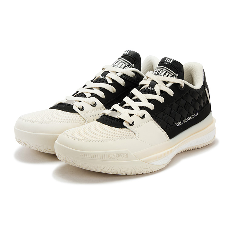 361° Slip Resistant Abrasion Resistant Breathable Cushioning Low top Basketball Shoes Men’s Black White
