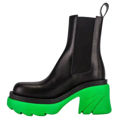 Bottega Veneta Flash Leather Fashion Short Chelsea Boots 9.5cm Women's Black