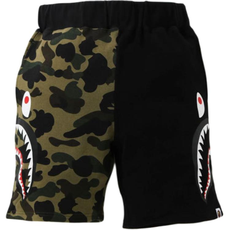Bape 1st Camo Half Side Shark Sweat Shorts