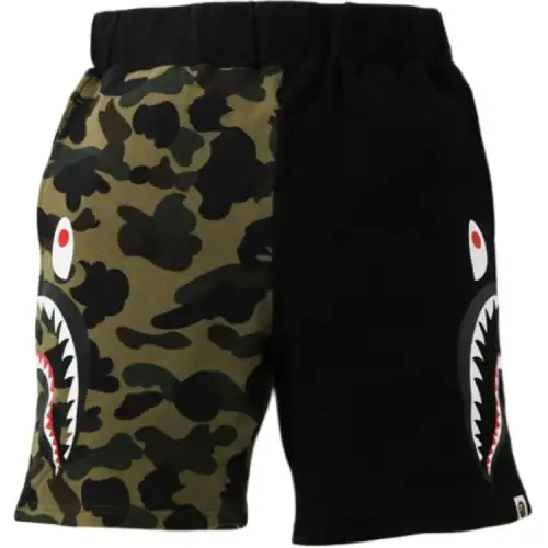Bape 1st Camo Half Side Shark Sweat Shorts