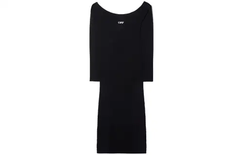 OFF-WHITE Off Stamp off-shoulder dress