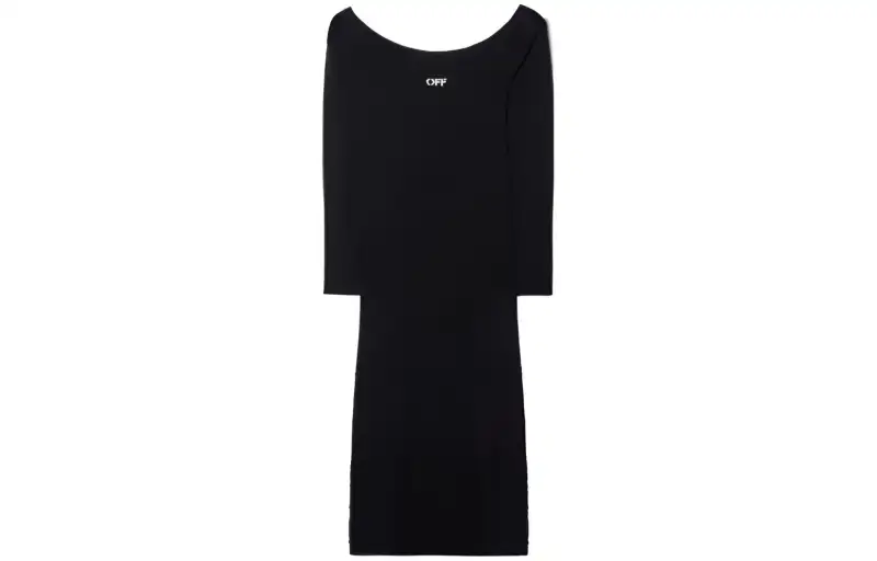 OFF-WHITE Off Stamp off-shoulder dress