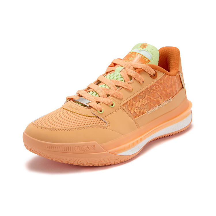 361° Abrasion Resistant, Slip Resistant, Cushioned, Breathable Low top Basketball Shoes Men’s Orange Green