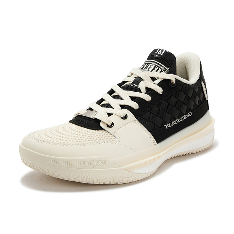 361° Slip Resistant Abrasion Resistant Breathable Cushioning Low top Basketball Shoes Men’s Black White