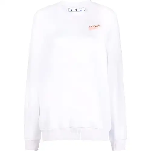 OFF WHITE Dinosaur Series Sweatshirts Women's White Crew Neck Moderate Regular