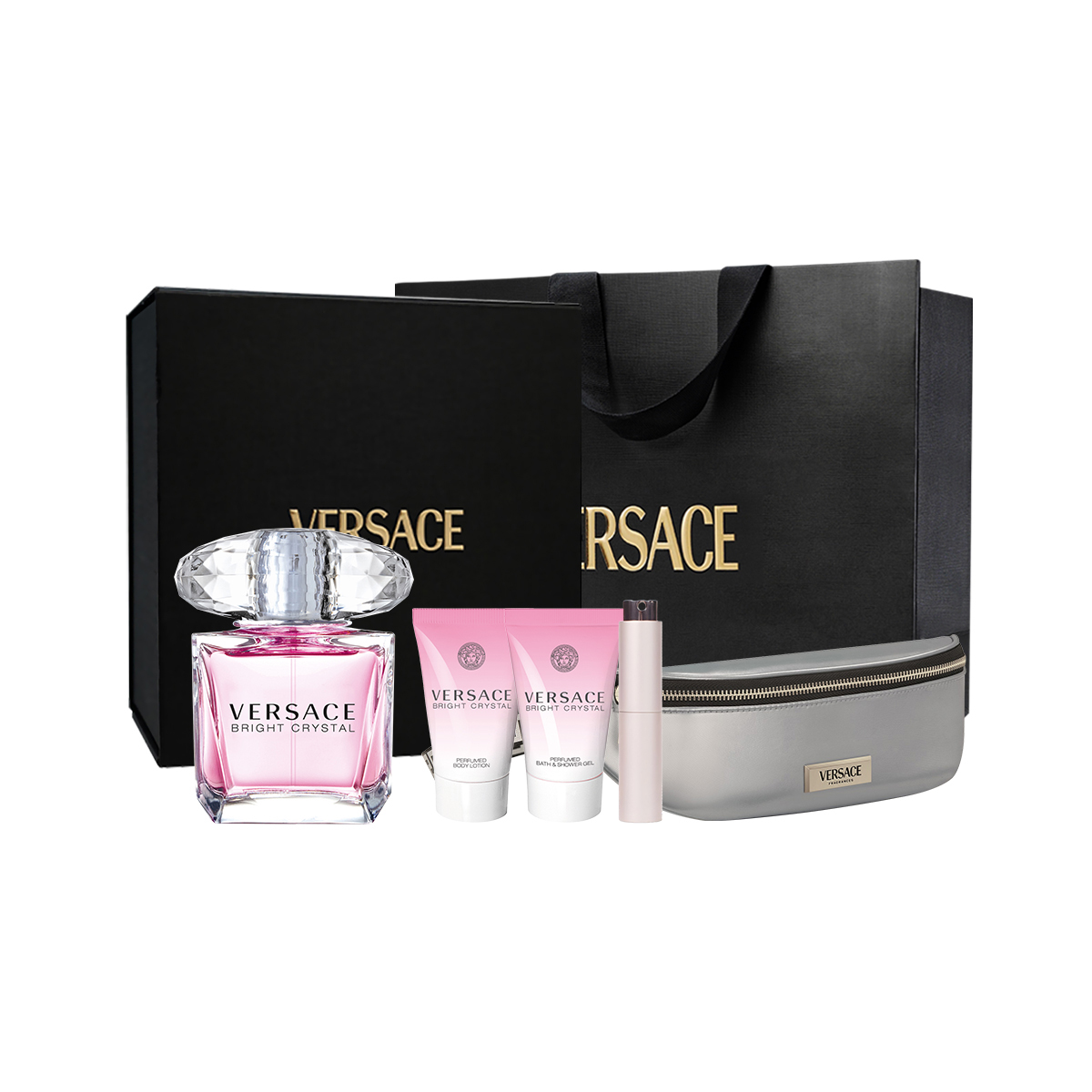 VERSACE Pink Crystal Diamond Women's Light Perfume Gift Box Set Eau De Toilette 30ml/50ml/90ml+25ml*2