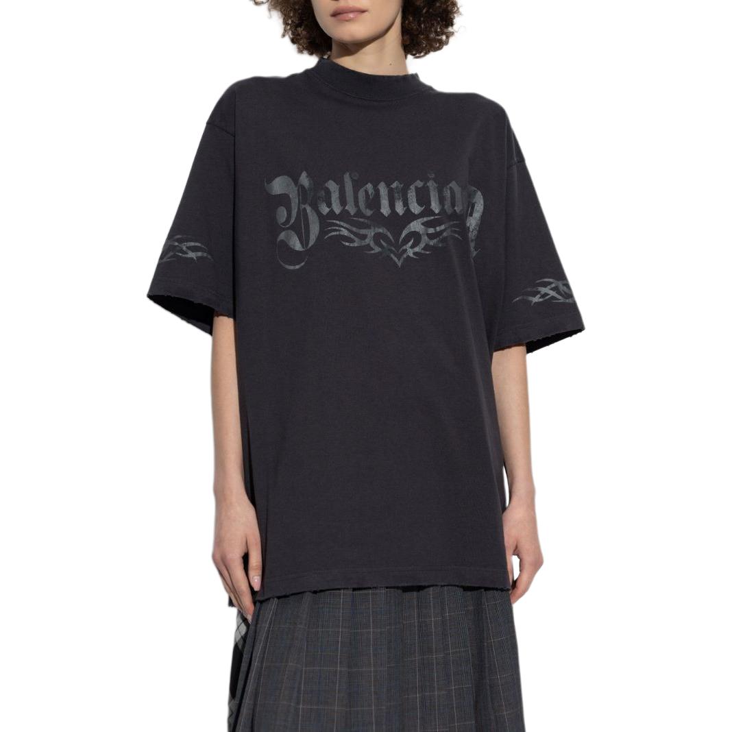 Женская футболка Balenciaga T (черный) — фото 3