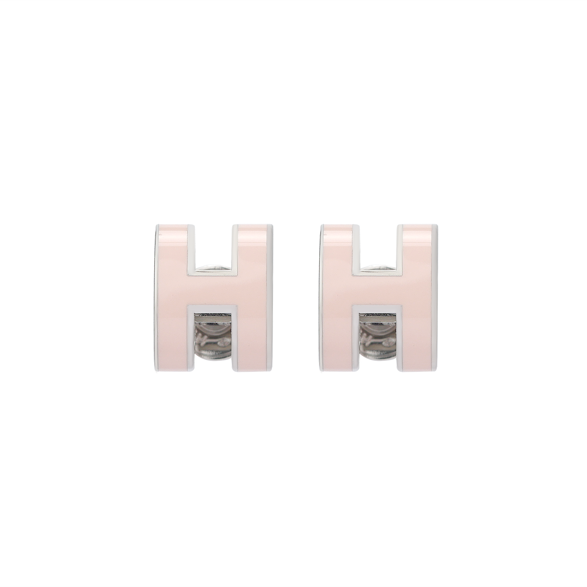 Женские серьги Hermes HERMES POP H Mini Pop H (розово-серебряные)