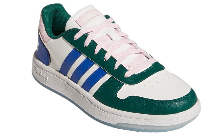 Женские кеды adidas Hoops 2.0 (бело-зеленые) — Белый / зелёный — фото 3