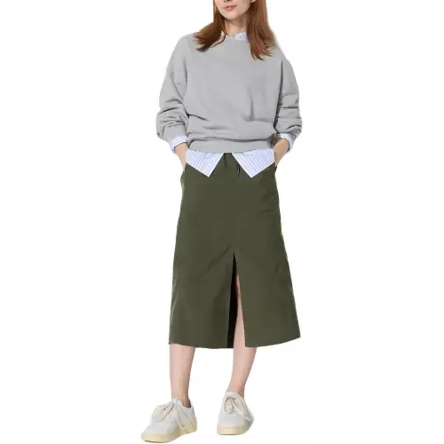 UNIQLO Casual Long Skirt Women's Dark Green