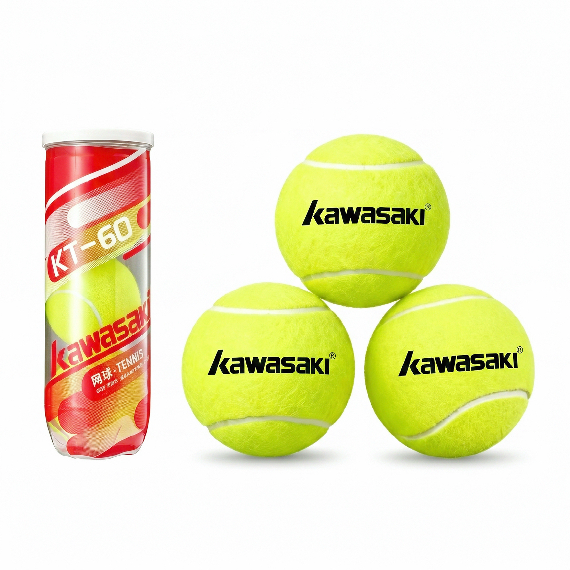 Теннисные мячи Kawasaki Kawasaki KT-60 (желтые)
