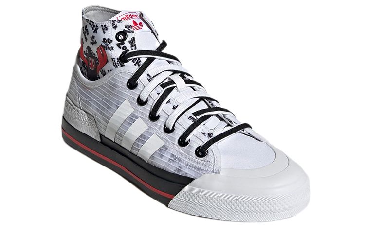 Кеды adidas Originals Nizza Hi DL (бело-черные) — Белый / чёрный — фото 3
