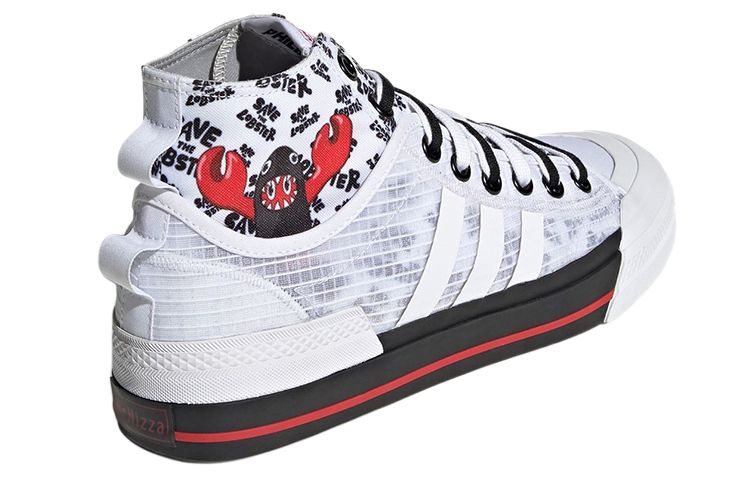 Кеды adidas Originals Nizza Hi DL (бело-черные) — Белый / чёрный — фото 4