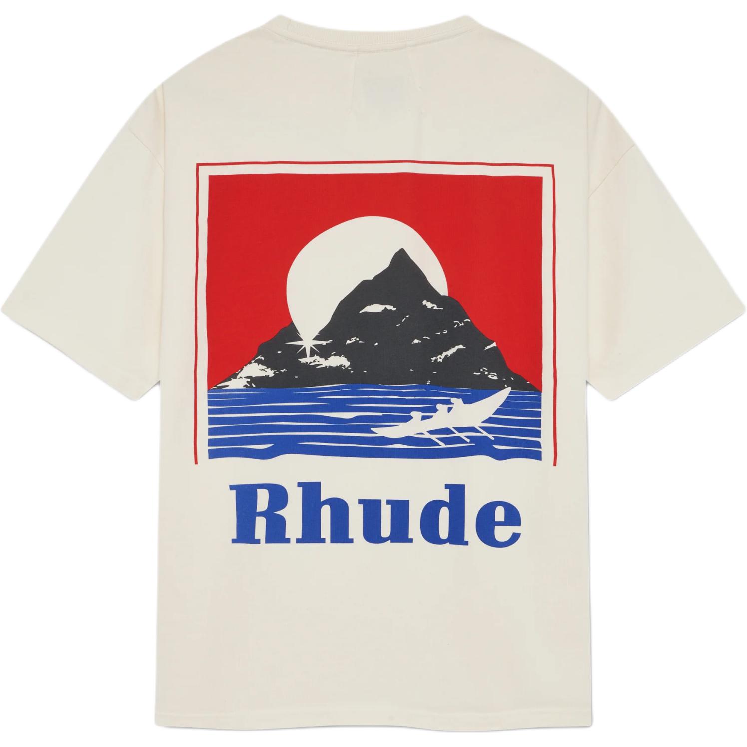 Мужская футболка RHUDE SS26 (бело-синяя) — фото 2