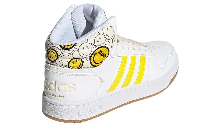 Женские кеды adidas neo Hoops 2.0 (бело-желтые) — фото 4