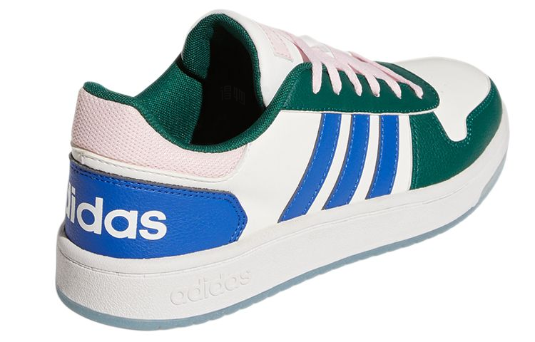 Женские кеды adidas Hoops 2.0 (бело-зеленые) — Белый / зелёный — фото 4