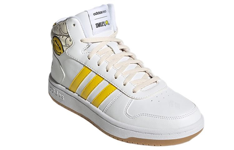 Женские кеды adidas neo Hoops 2.0 (бело-желтые) — фото 3
