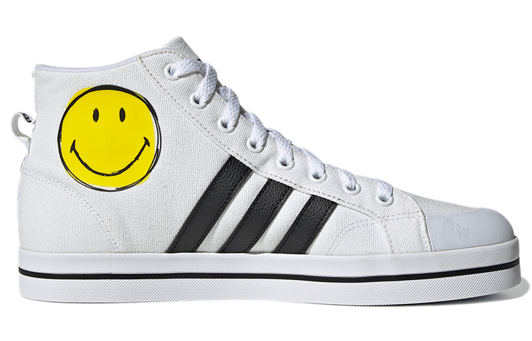 Мужские кеды adidas neo x THE ORIGINAL SMILEY BRAND Mid (бело-желто-черные) — фото 2
