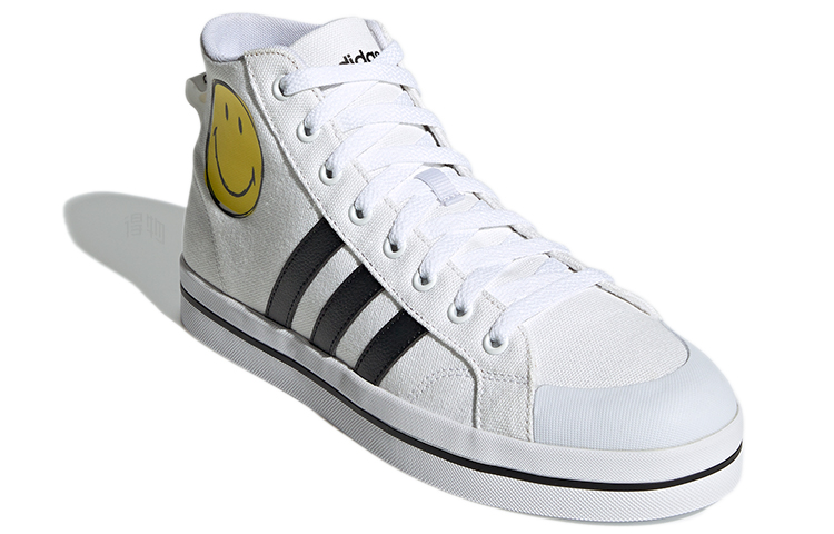 Мужские кеды adidas neo x THE ORIGINAL SMILEY BRAND Mid (бело-желто-черные) — фото 3
