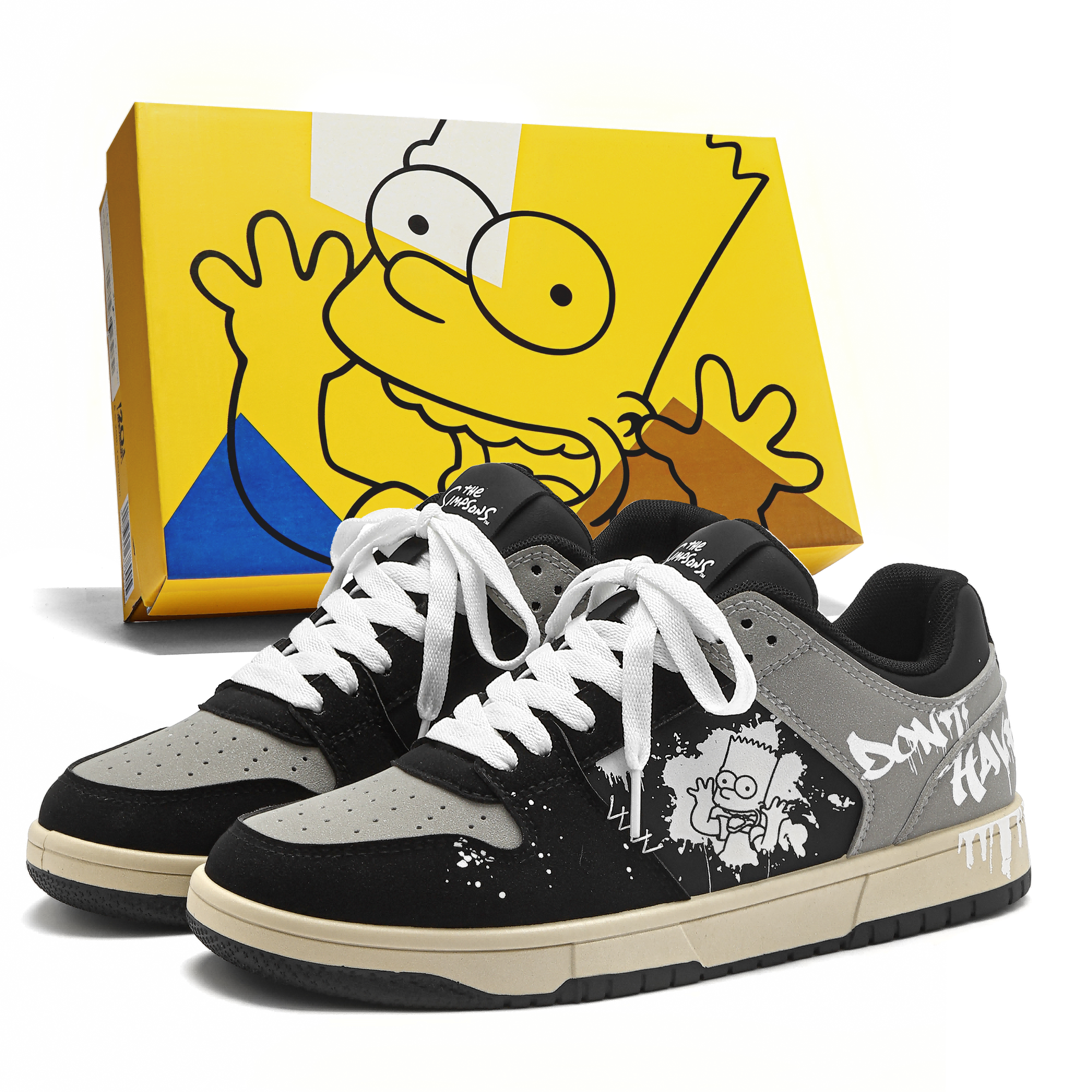 Кеды The Simpsons Air Force 1 (черно-серо-белые)