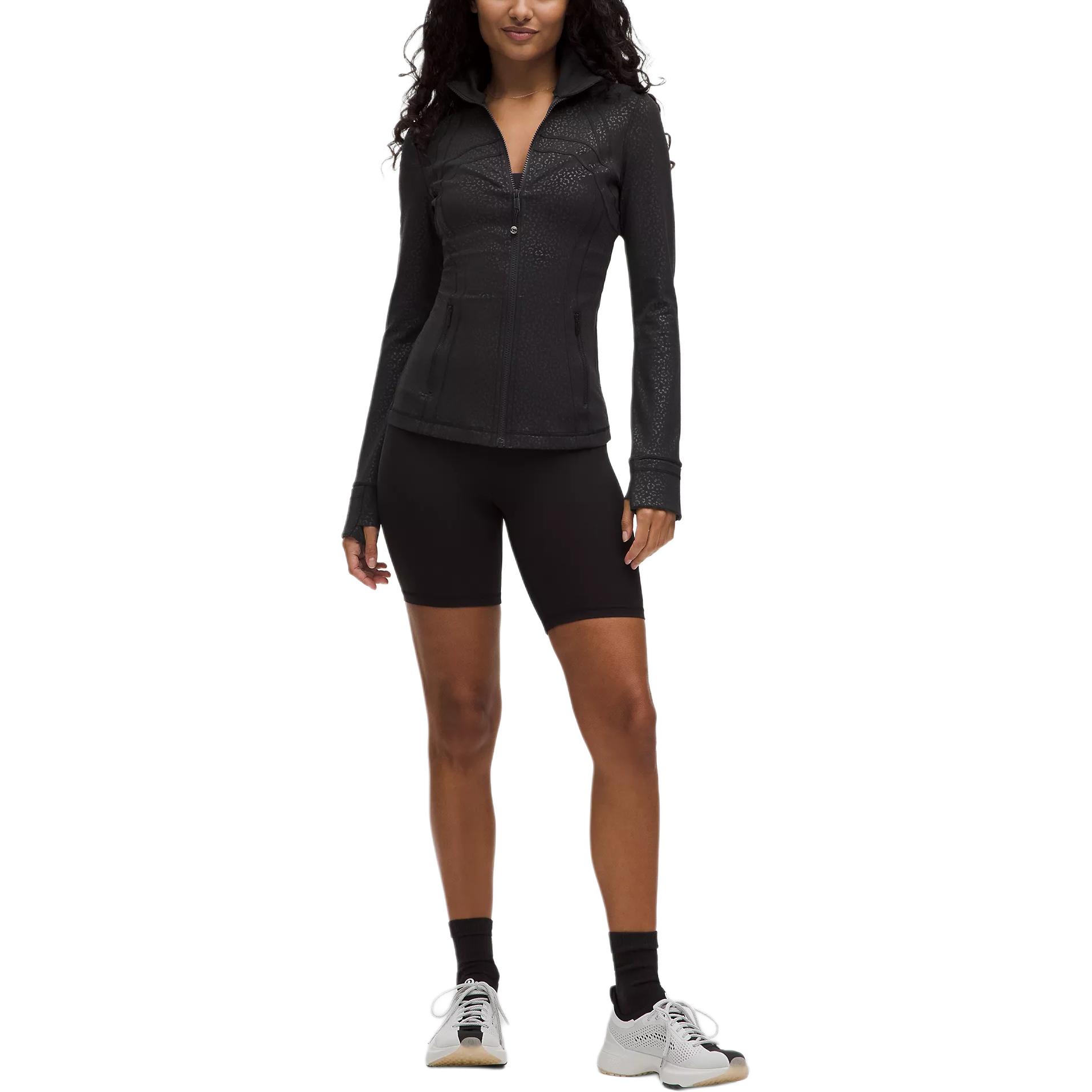 Lululemon Define Jackets & Coats Women’s Leopard Print Daisy Embossed Black
