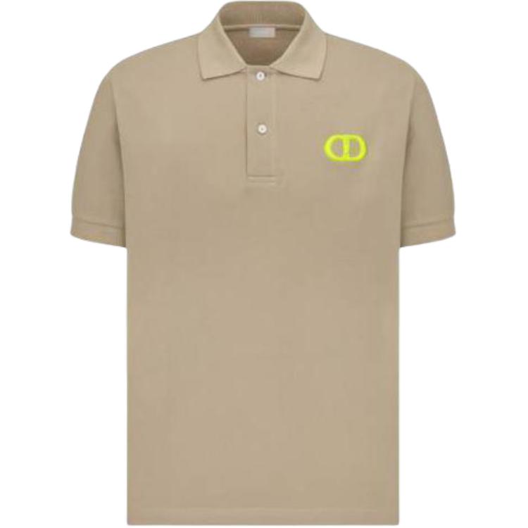 DIOR Polo Shirts Men's Brown Polo Collar Moderate