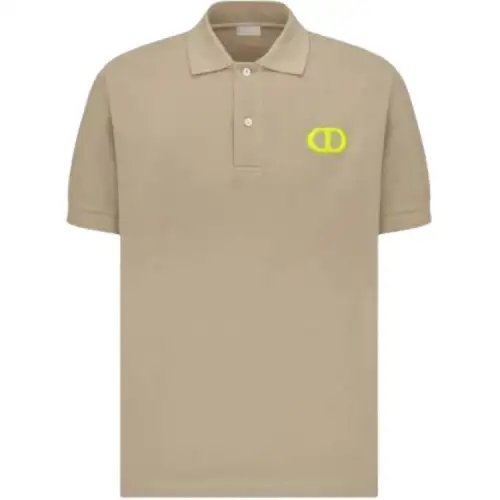 DIOR Polo Shirts Men's Brown Polo Collar Moderate