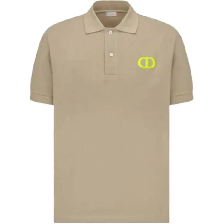 DIOR Polo Shirts Men's Brown Polo Collar Moderate