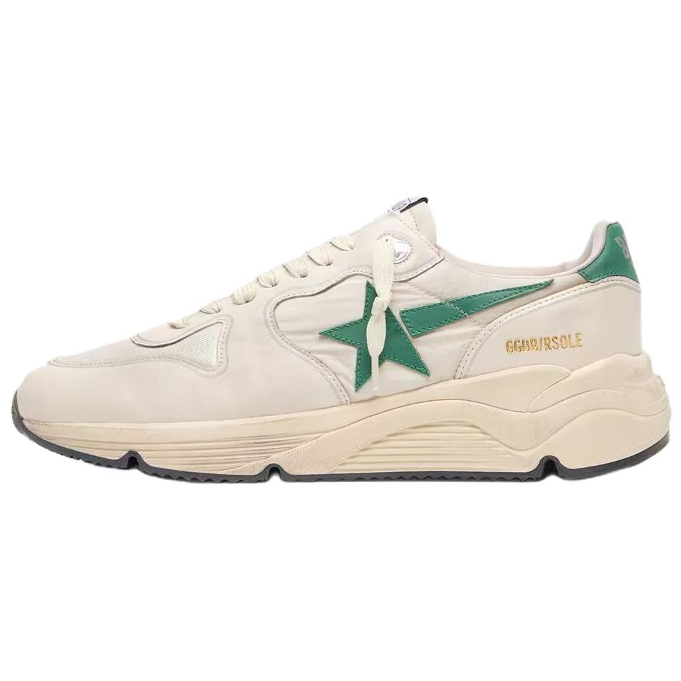 Мужские кроссовки Golden Goose Running Sole (бело-зеленые)