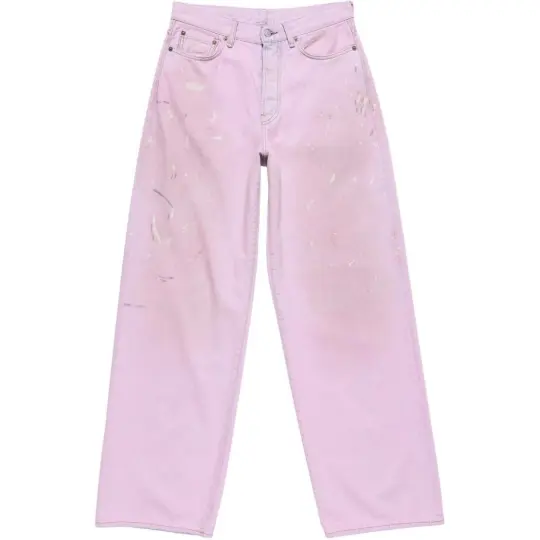 Acne Studios SS26 1981 модные свободные потертые джинсы широкого кроя, одинакового фасона для мужчин и женщин.