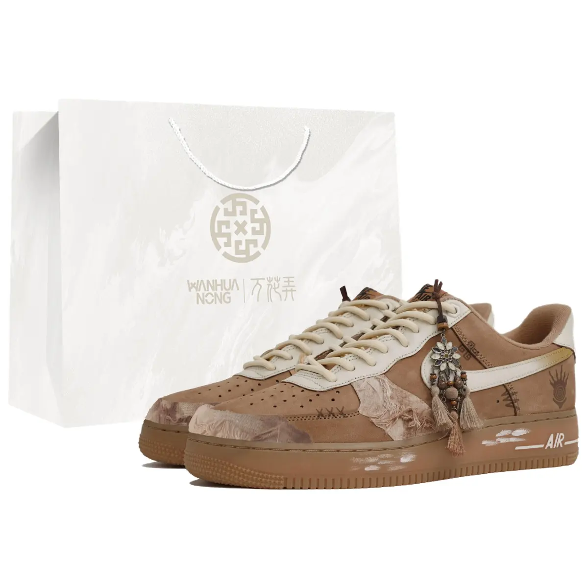 Nike Air Force 1 Low top Skateboard Shoes Unisex Wheat