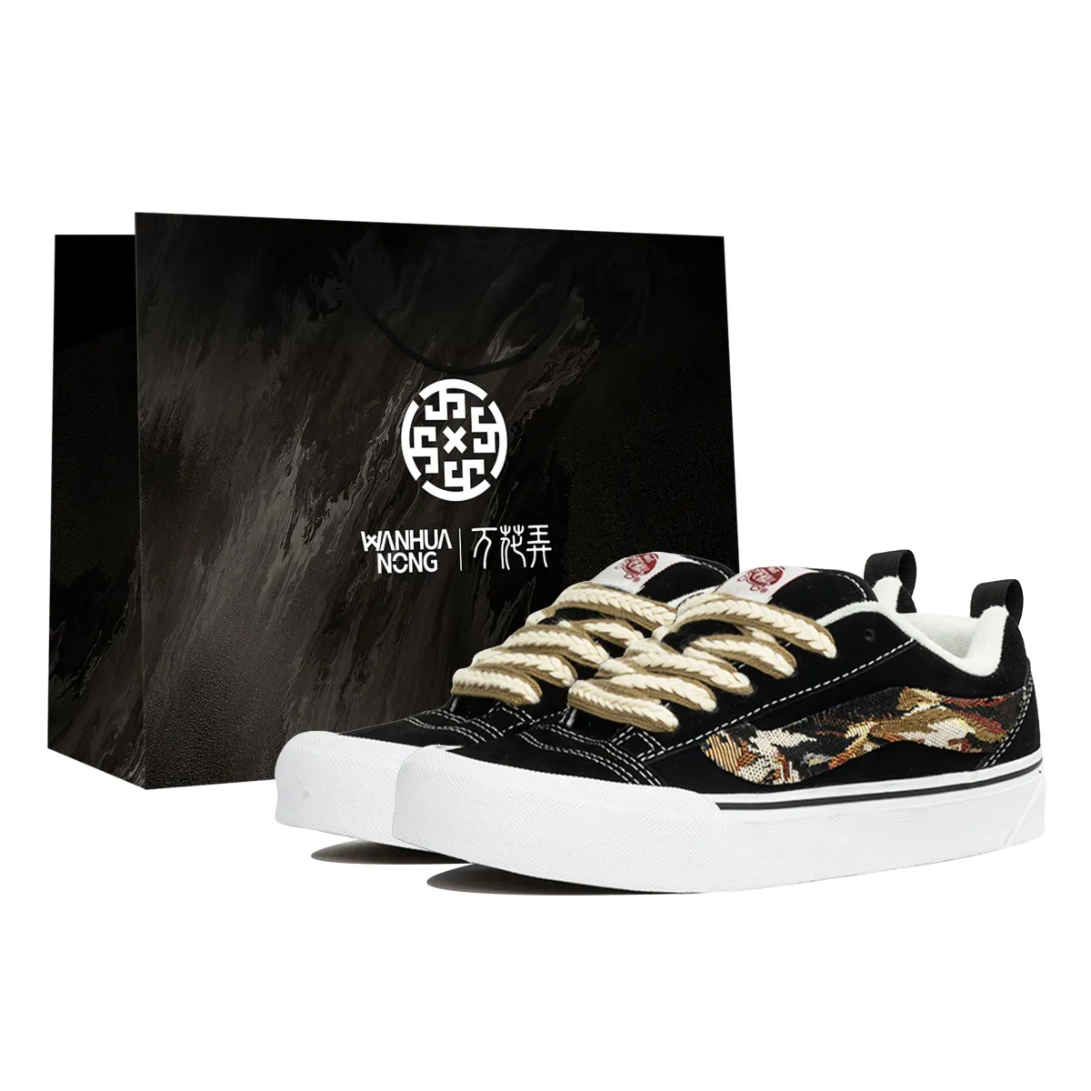 Vans Knu Skool Myriad Flowers Entangled, Nightfall Garden, Shopping Bag Slip Resistant Abrasion Resistant Low top