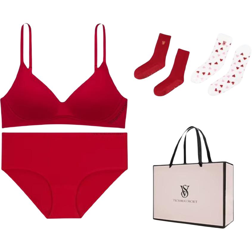 Женский комплект белья Victoria's Secret (красный)