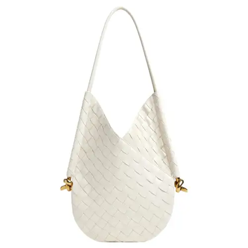 Bottega Veneta Solstice Sheepskin Handbag, Shoulder Bag Small Women's White