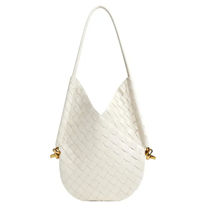 Bottega Veneta Solstice Sheepskin Handbag, Shoulder Bag Small Women's White