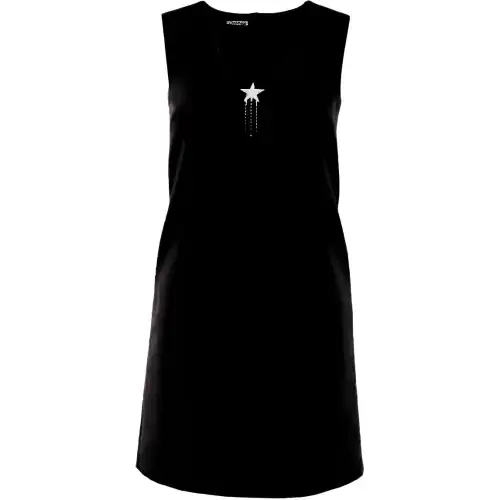 MIU MIU Sleeveless Dresses Women's Black V Neck Moderate Midi Dress