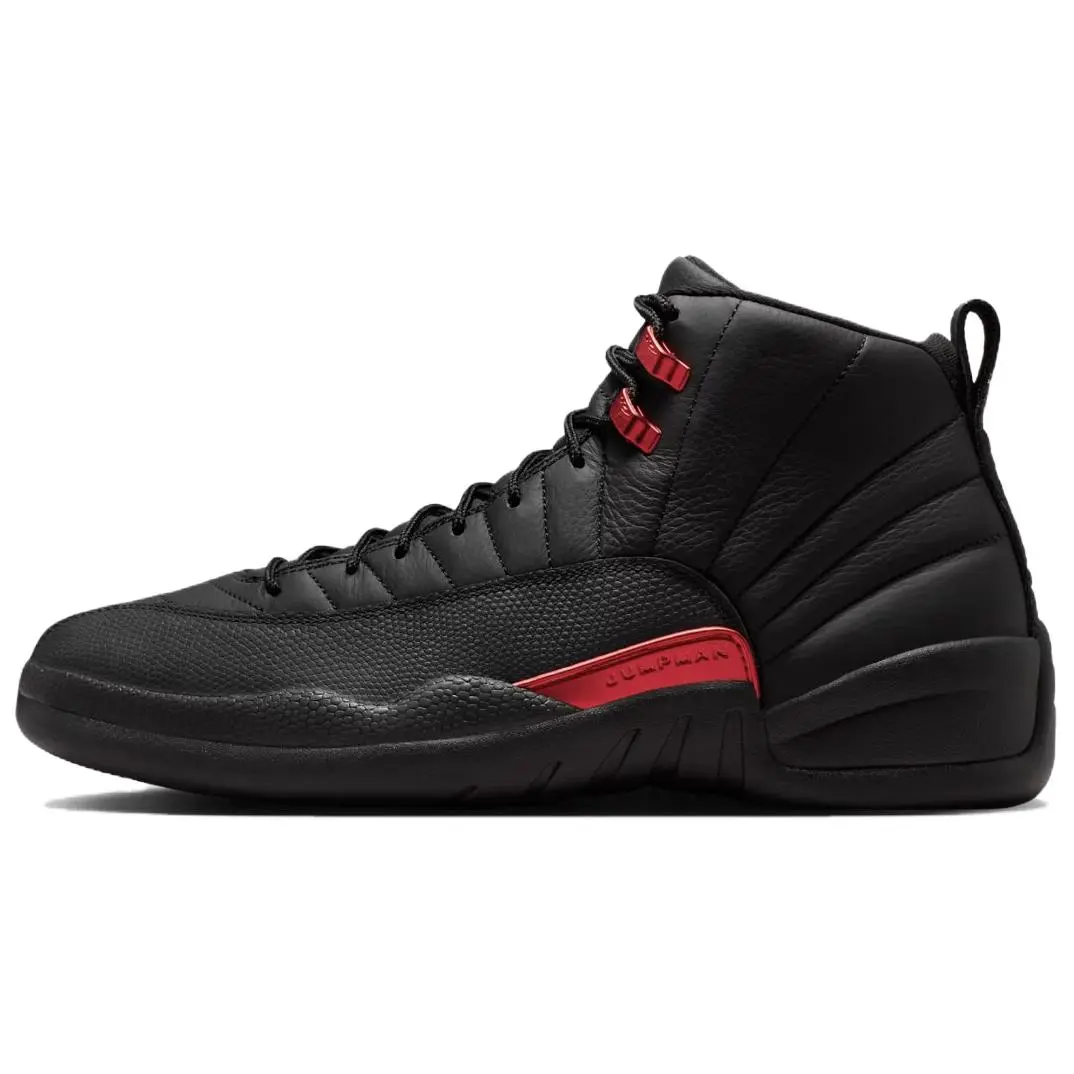 Jordan Air Jordan 12 Mid top Vintage Basketball Shoes Men's Black Red