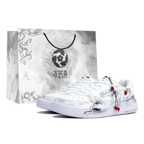 Li Ning Floating Boat Slip Resistant Abrasion Resistant Low top Skateboard Shoes Men's White
