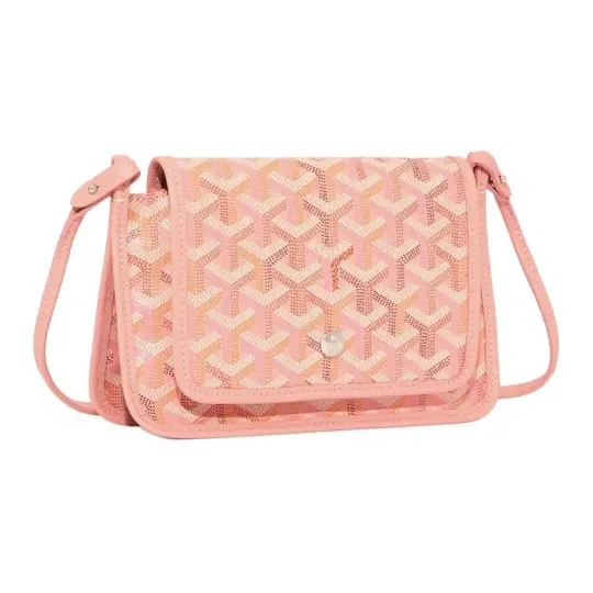 GOYARD Plumet Four Seasons Colorful Series Классическая Y-образная пресбиопия с принтом по всей канве GOYARDINE и телячьей коже CHEVROCHES Сумка через плечо на одно плечо Униформа для пар, мужская и женская модель Cherry Blossom Pink