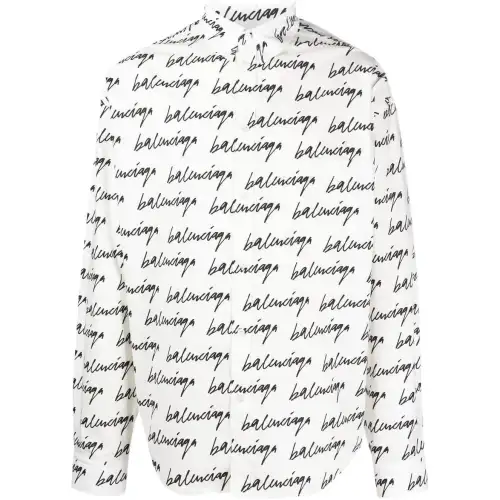 Balenciaga Shirts Men's White Lapel Moderate