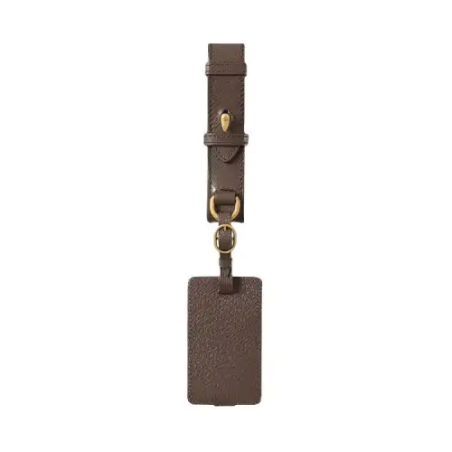 GUCCI Leather Card Holder Unisex Brown