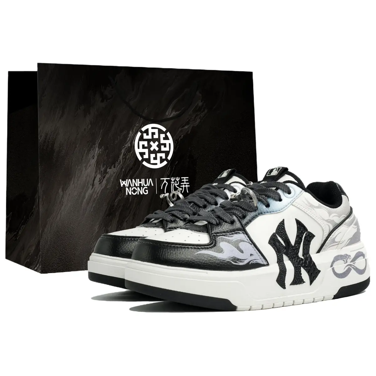 MLB Chunky Liner PU Kaleidoscope, Recycled, Shopping Bag Slip Resistant Abrasion Resistant Low top Skateboard Shoes