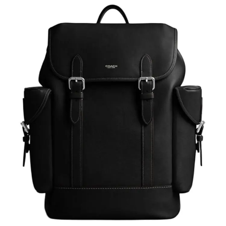 COACH Hitch Grain Leather Backpack Large Men's Black