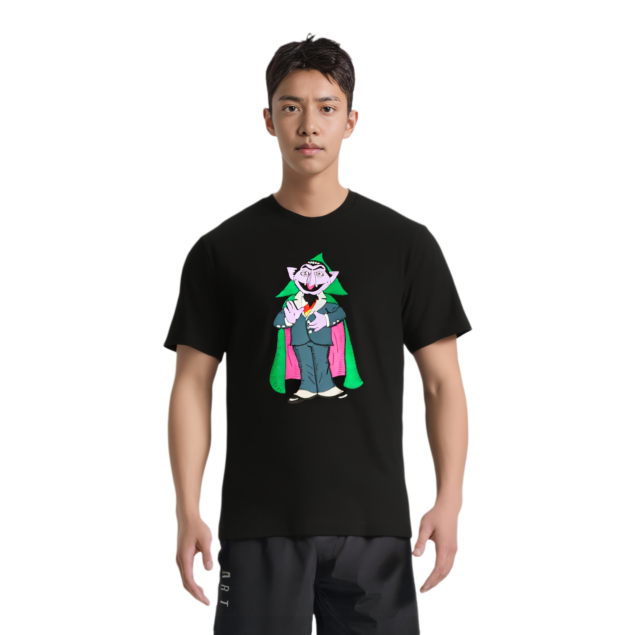 Футболка UNIQLO Kaws X Sesame Street (черная) — фото 2