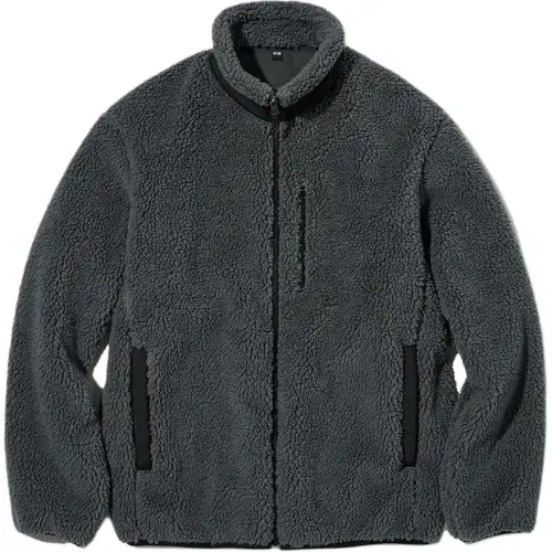 UNIQLO Velvet Jackets Unisex Dark Gray 08 Stand Collar Moderate