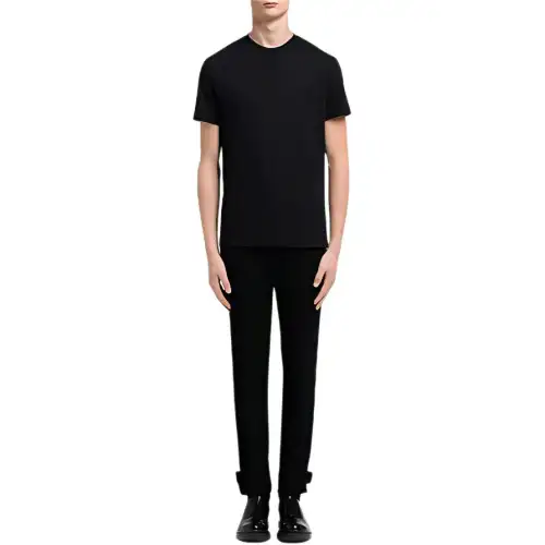 PRADA T Shirts Men's Black Crew Neck Moderate Straight Fit