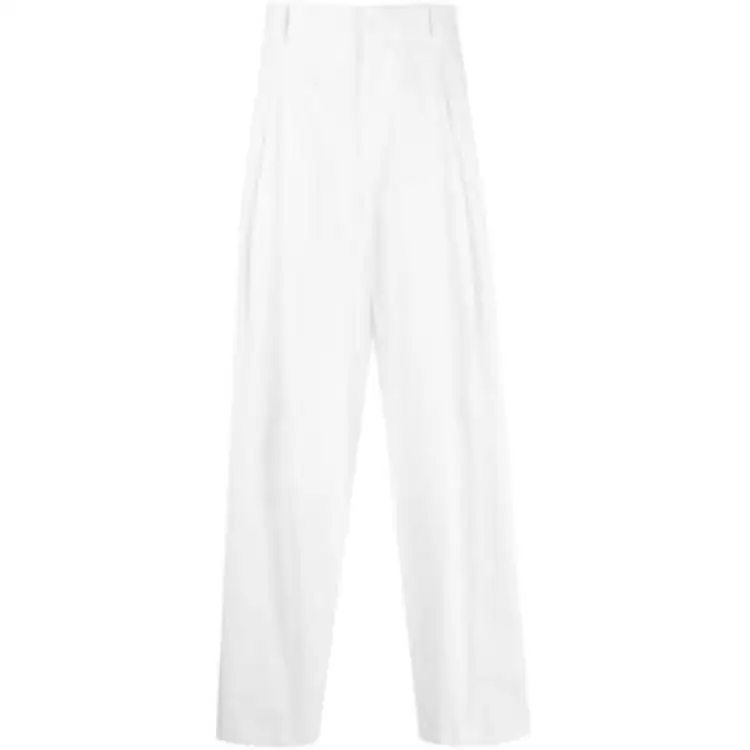 THE ROW Casual Pants Men's White Moderate Straight Fit Pants